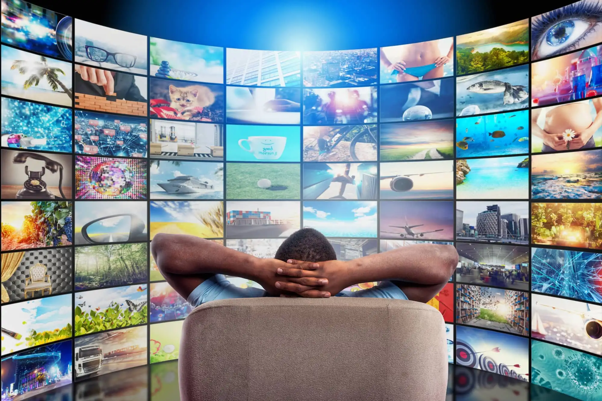 Man watching tv